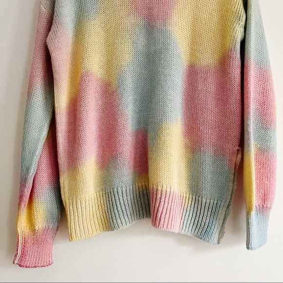 LoveShackFancy Naveen V-Neck Pullover Sweater Tie Dye Fairy Tale Women’s Small - Picture 13 of 16